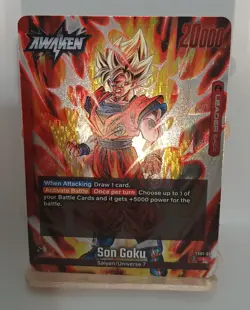 FS01-01 L Son Goku Awaken Leaderback Dragon Ball Z Super Card Game - Image 1