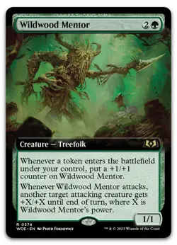 Wildwood Mentor (Extended Art) #374 (NM) Wilds of Eldraine WOE Magic MTG - Image 1