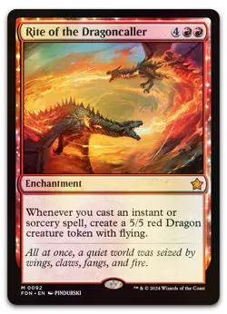 Rite of the Dragoncaller #92 (Foil) (NM) Foundations FDN Magic MTG - Image 1