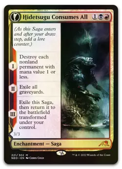 Hidetsugu Consumes All #221 (Foil) (NM) Kamigawa Neon Dynasty NEO Magic MTG - Image 1