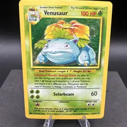 Venusaur Holo Rare 100 HP Base Set Pokemon Card 15/102 Nintendo 1999 - Image 1