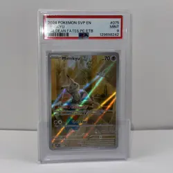 2024 Pokemon EN-SV Black Star Promo Mimikyu #075 Paldean Fates PC ETB PSA 9 - Image 1