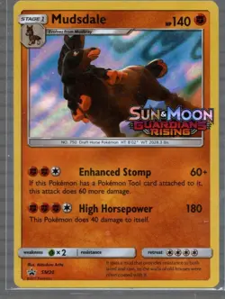 2017 SUN & MOON PROMO GUARDIANS RISING MUDSDALE SM20 HOLO STAMPED (PRERELEASE) - Image 1