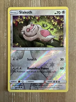 Pokemon TCG Slakoth Unified Minds 168/236 Reverse Holo Common NM - Image 1