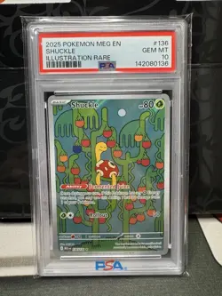 2025 Pokemon Mega Evolution Shuckle Illustration Rare PSA 10 - Image 1