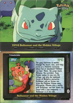 Pokemon Topps EP10 Bulbasaur and the Hidden Village TV Animation Blue Logo - Image 1