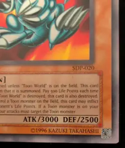 Blue-Eyes Toon Dragon SDP-020 Yu-Gi-Oh! Ultra Rare Condition 1996 - Image 4