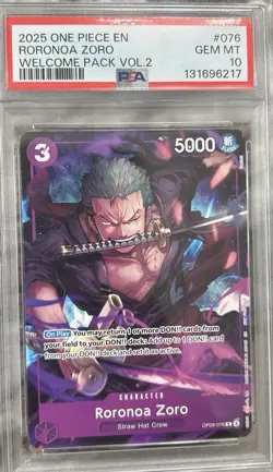 2025 One Piece Roronoa Zoro Welcome Pack Vol.2 #076 PSA 10 GEM MINT | POP 4 - Image 2