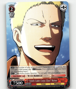 Weiss Schwarz - "104th Cadet Corps Class" Reiner - Attack on Titan - Image 1