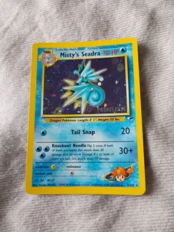 Misty's Seadra #9 Holo Prerelease Gym Heroes Pokemon Card LP - Image 1
