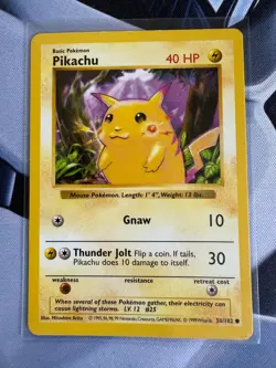 Pokemon TCG PIKACHU SHADOWLESS RED CHEEKS 58/102! - Image 1