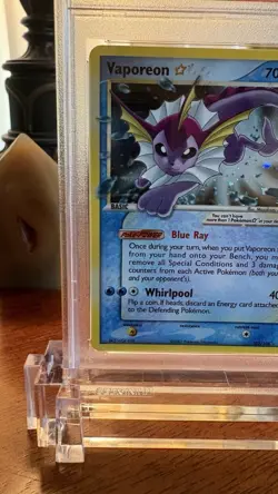 ⚡ 2007 POKEMON EX POWER KEEPERS GOLD STAR #102 VAPOREON-HOLO PSA 7 - Image 1