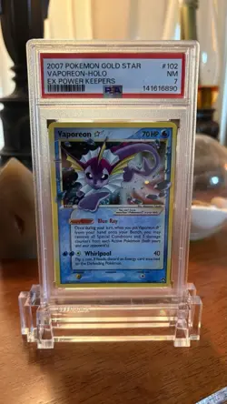 ⚡ 2007 POKEMON EX POWER KEEPERS GOLD STAR #102 VAPOREON-HOLO PSA 7 - Image 2