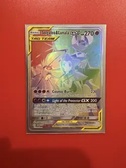 Pokemon Solgaleo & Lunala GX Secret Rare 254/236 – Cosmic Eclipse – NM Tag Team - Image 1
