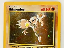 Vintage 1999 Pokemon TCG Fossil HITMONLEE HOLO Rare 7/62 LP English, Unltd. - Image 2