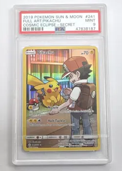 Pokemon Pikachu Full Art Holo Secret Rare Cosmic Eclipse 241/236 PSA 9 - Image 1