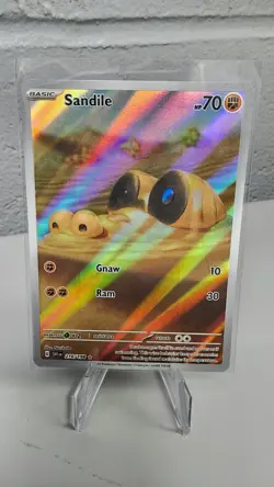 Sandile 216/198 Scarlet & Violet Base Set Illustration Rare Holo Pokemon TCG NM - Image 1