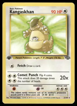 Pokemon Cards Kangaskhan 21/64 1ST EDITION Jungle WOTC Rare NM - Image 1