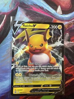 Pokemon TCG Brilliant Stars Full Art Ultra Rare Holo Card Raichu v 045/172 - Image 1
