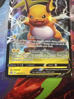 Pokemon TCG Brilliant Stars Full Art Ultra Rare Holo Card Raichu v 045/172 - Image 3
