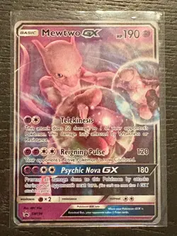 Pokemon TCG Mewtwo GX SM196 Holo Card - Image 1