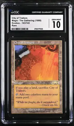 City of Traitors Exodus 143/143 MtG CGC 10 - Image 1