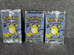 Pokemon TCG Base Set 2 Booster Pack - Raichu (Empty) x3 - Image 1