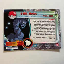 2000 Topps Pokemon TV Animation Edition Onix #95 Blue Topps Logo - Image 2