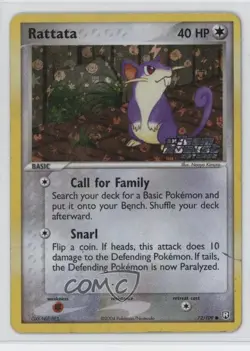 Rattata Reverse Foil Pokemon EX Team Rocket Returns #72 2004 - Image 1
