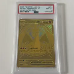 Pokemon TCG Mega Charizard Y Gold Hyper Rare 294/217 PSA 8 - Image 1