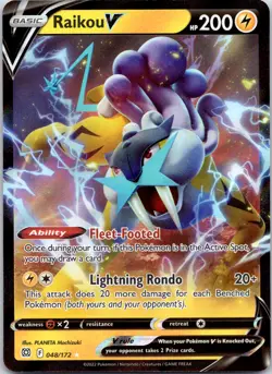Raikou V #048/172 Ultra Rare Holo SWSH09: Brilliant Stars Pokemon NM - Image 1
