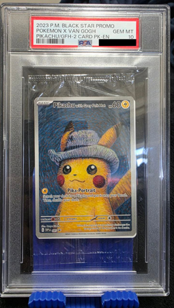 Pokemon Pikachu with Grey Felt hat Van Gogh 085 Graded Sealed Promo PSA 10 - Image 1