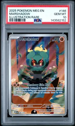 2025 POKEMON MEG EN-MEGA EVOLUTION ILLUSTRATION RARE #146 MARSHADOW PSA 10 - Image 1