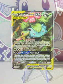 Venusaur & Snivy GX SM229 Pokemon Tag Team Black Star Promo English Mod Play MP - Image 1