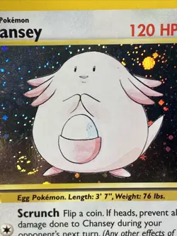 Pokemon TCG Chansey 003/130 Base Set 2 Holo Rare Vintage 2000 WOTC SWIRL!! - Image 2