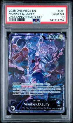 PSA 10 2025 ONE PIECE ENGLISH VERSION 2ND ANNIVERSARY MONKEY D. LUFFY 061 - Image 1