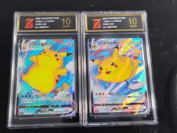 Surfing & Fly Pikachu V & Vmax Set CsDc Combo Cards Pokemon Cards Z Gold 10 - Image 1