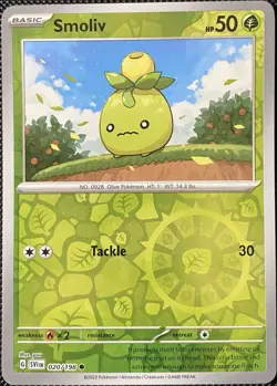 Smoliv 020/198 SV01: Scarlet & Violet Base Set Reverse Holo - Pokemon Card - Image 1
