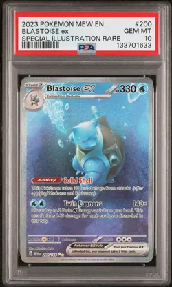 2023 POKEMON MEW EN-151 SPECIAL ILLUSTRATION RARE #200 BLASTOISE EX PSA 10 - Image 1