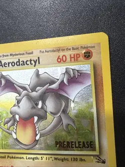 Pokemon Fossil AERODACTYL 1/62 Holo 1ST EDITION PRERELEASE - Image 5