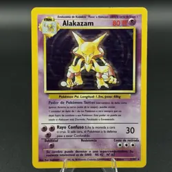 Pokemon TCG Alakazam Base Set Holo Card 1/102 WOTC - Image 1