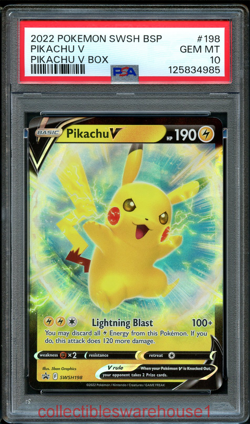 Pokemon Promo Pikachu V SWSH198 PSA 10 - Image 1