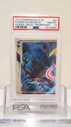 POKEMON TRIUMPHANT DARKRAI & CRESSELIA LEGEND TOP #99 HOLO PSA 10 - Image 1