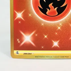 Pokemon TCG Fire Energy Fusion Strike 284/264 Secret Rare Holo Gold NM - Image 5
