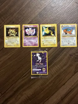 Pokemon TCG 2000 Movie Promo Set with Mewtwo, Mew and Pikachu in Sleeves - Image 1