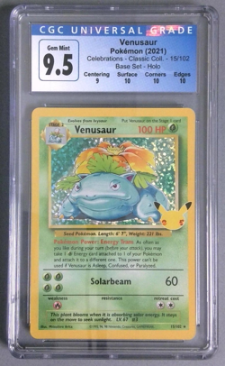 2021 Pokemon Celebrations Classic Collection Venusaur Holo CGC Universal 9.5 - Image 1