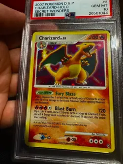 PSA 10 CHARIZARD 3 HOLO BLEED SECRET WONDERS DIAMOND & PEARL POKEMON 2007 - Image 3