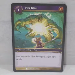 World Of Warcraft Heroes Of Azeroth Fire Blast 52/361 Foil TCG Card - Image 1