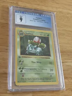 CGC 9 MINT Ivysaur 1999 Base Set 1st Edition Shadowless 30/102 Pokemon Card Blue - Image 2