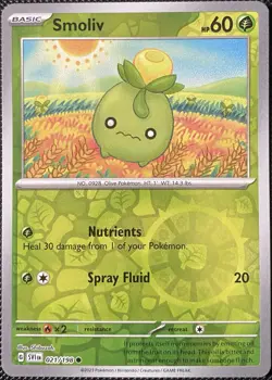 Smoliv 021/198 SV01: Scarlet & Violet Base Set Reverse Holo - Pokemon Card - Image 1